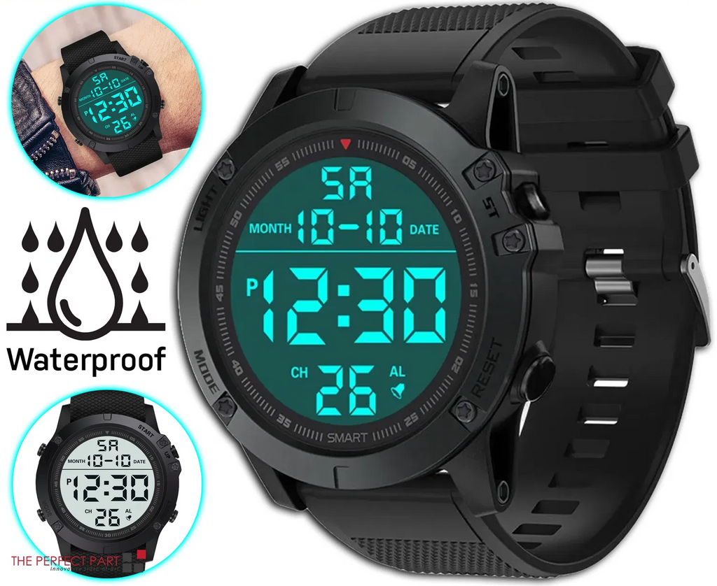 Men’s Waterproof Tactical Digital Sports Watch – Al Aziz Sons